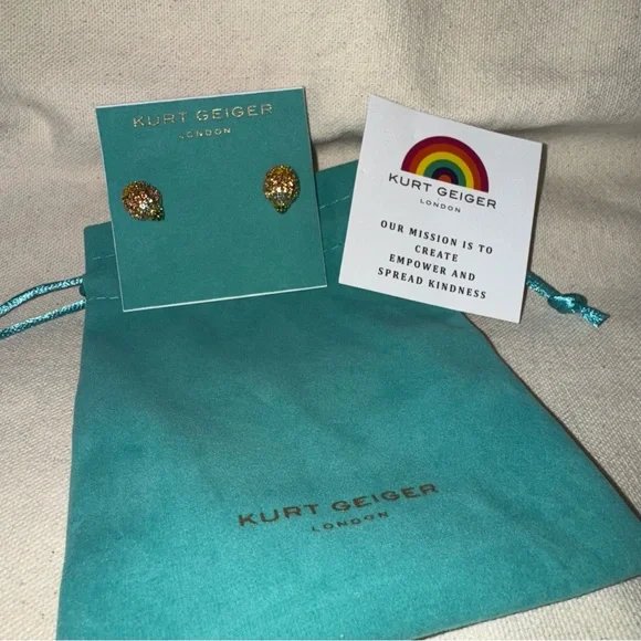 Kurt Geiger NWTB Eagle Head Crystal Encrusted & Gold Tone Post Earrings - Picture 8 of 10